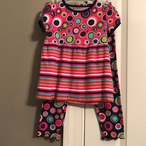 Multicolor polka dot Girl’s 2 piece set